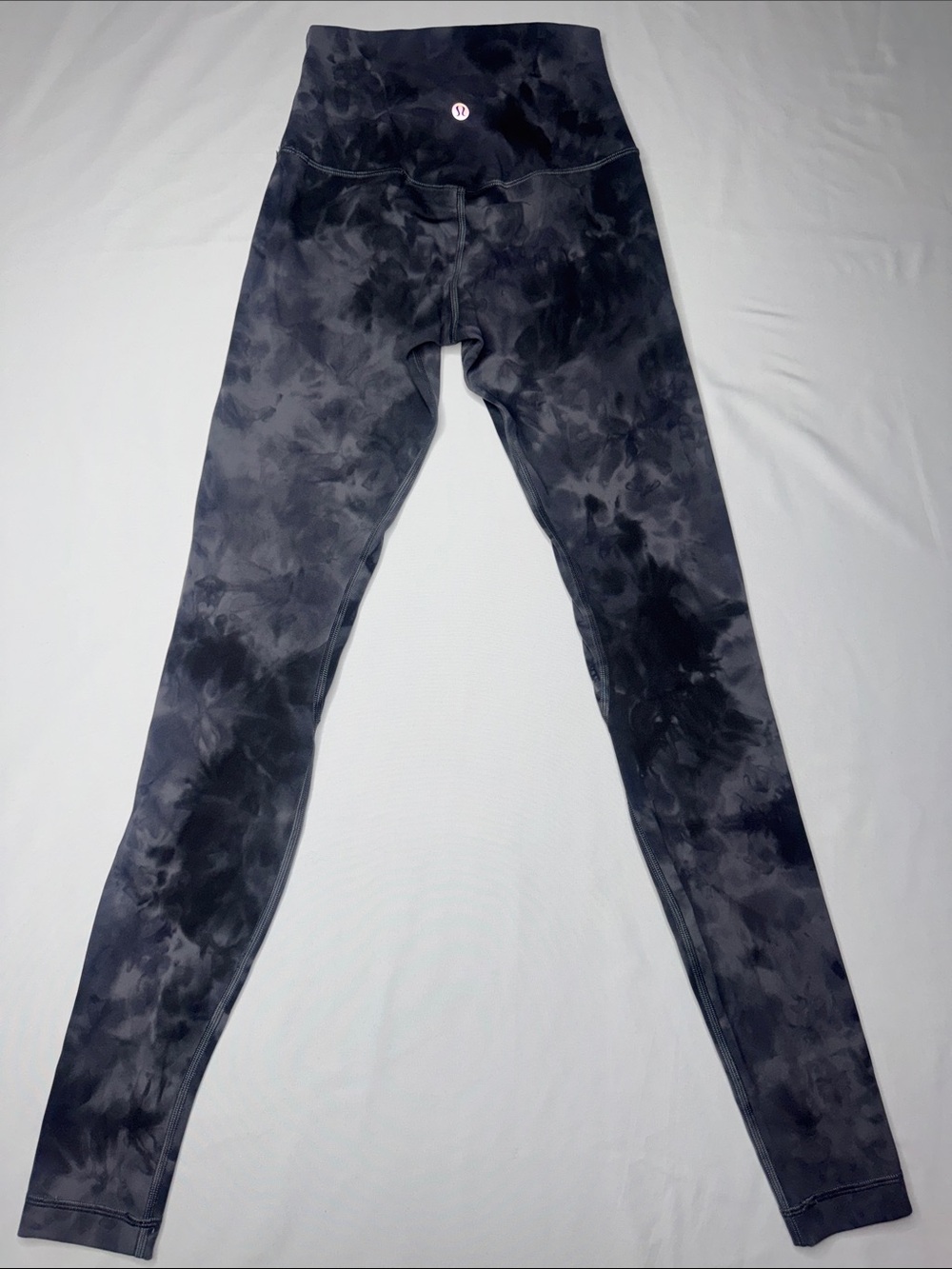 Lululemon Fast and Free High-Rise Tight Size 2 Gray Tie Dye Full Length 28" - Picture 7 of 8